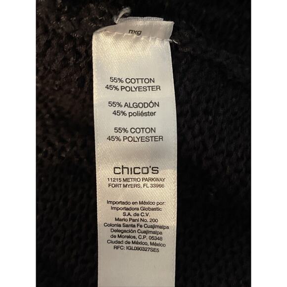 Chico’s 3 Women’s XL Black Cotton Polyester Knit Sweater - Picture 6 of 6